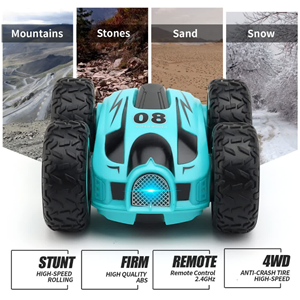  ماشین کنترلی چرخشی 360 درجه آبی Car 360 Degree Flip Remote Control Cars مقیاس 1:32_اسباب بازی